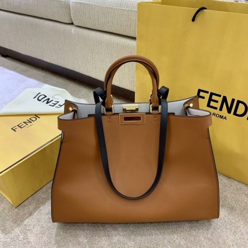 FENDI PEEKABOO X-TOTE bőrtáska F1527 barna
