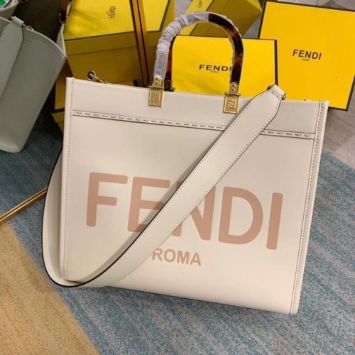 FENDI SUNSHINE MEDIUM bézs bőr bevásárlótáska 8BH386A