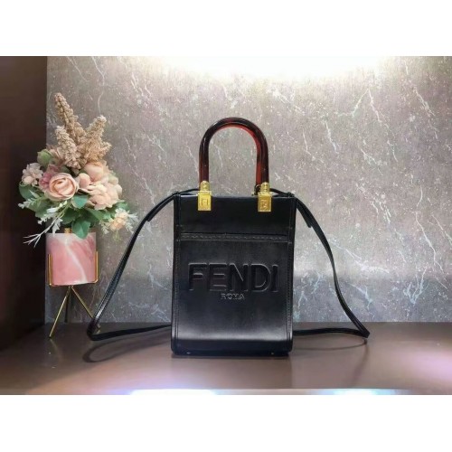 FENDI SUNSHINE SHOPPER bőr minitáska F1620 fekete