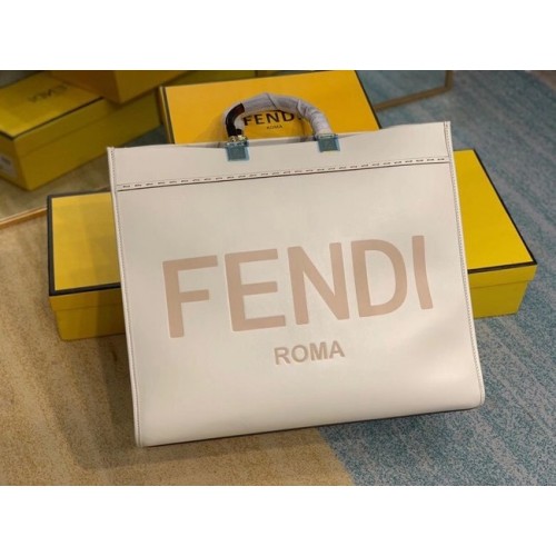 FENDI SUNSHINE nagyméretű bézs bőr bevásárlótáska 8BH387A