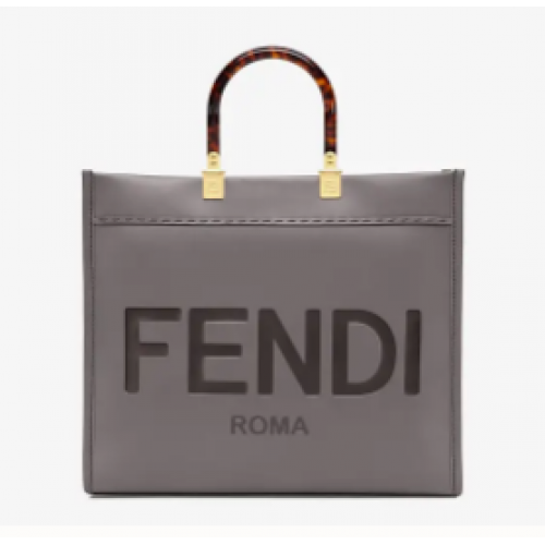 FENDI SUNSHINE nagy szürke bőr bevásárlótáska 8BH387A