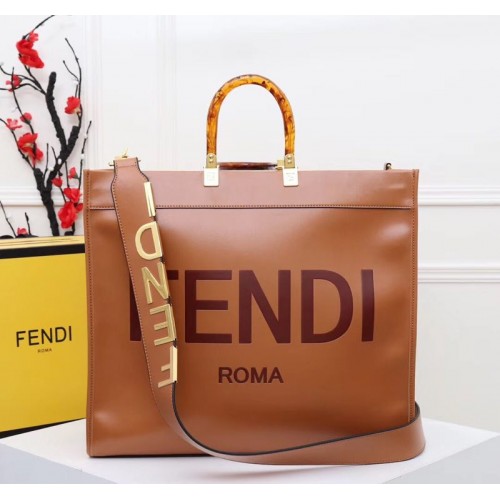 FENDI bőr bevásárlótáska F6398 Barna