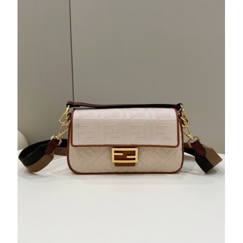 Fendi Baguette Láncos FF Szövettáska 8BR600A Bézs