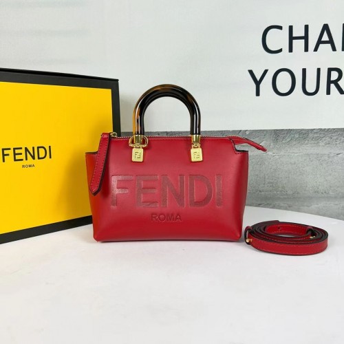 Fendi By The Way Mini Kis bőr Boston táska 8BS067A piros
