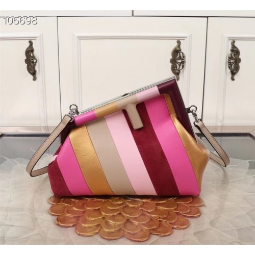 Fendi First közepes bőr táska többszínű berakással 8BP127A többszínű