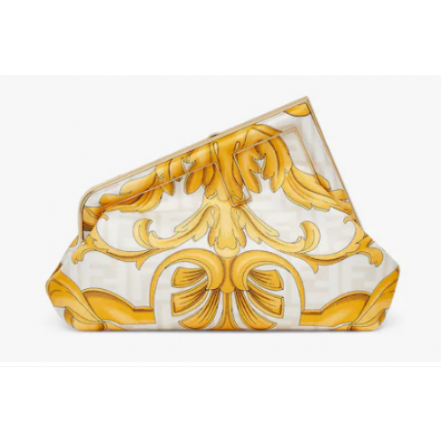 Fendi First Kis Fendace Fehér Mintás Selyemtáska 8BP129