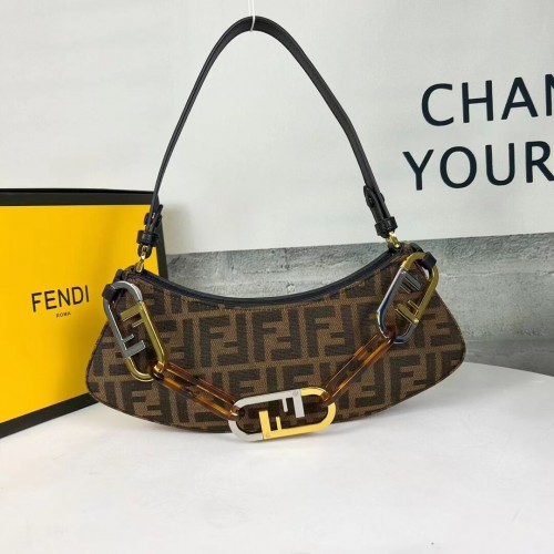 Fendi O Lock Swing mentazöld bőrtok 8BS068A barna