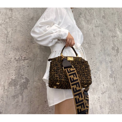 Fendi PEEKABOO ISEEU Szövött Táska F4587 Zöld