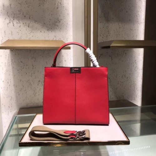 Fendi PEEKABOO REGULAR piros római bőr kézitáska 8BN304A