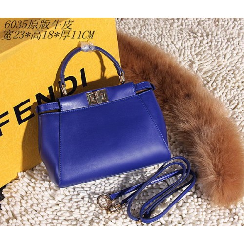 Fendi Peekaboo Táska Sima Bőr FD6035 Kék