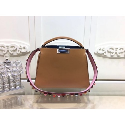Fendi Peekaboo Táskák Eredeti Bőr F3659 Barna
