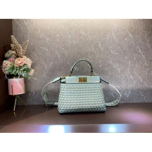 Fendi Peekaboo Mini fonott bőrtáska 8BN244A zöld