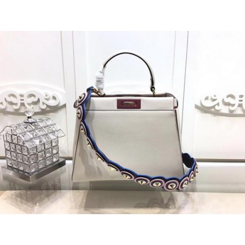 Fendi Peekaboo Kis Táska Borjúbőr FD26796 Törtfehér