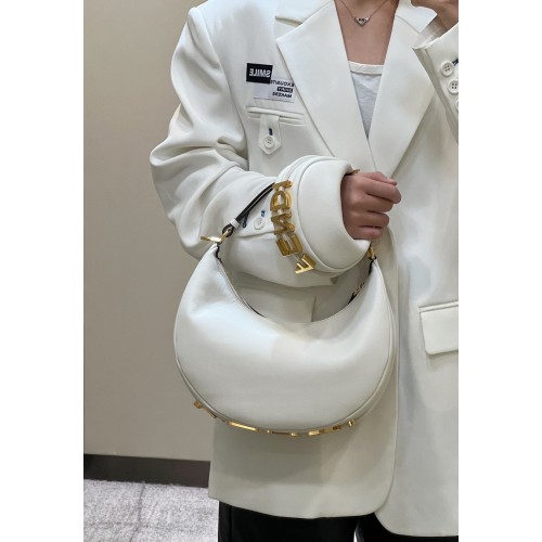 Fendi Praphy Eredeti Bőr Nagy Logós Táska 80056M Fehér