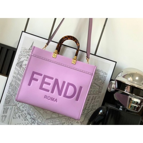 Fendi Sunshine közepes bőr bevásárlótáska 8BH386A Levendula