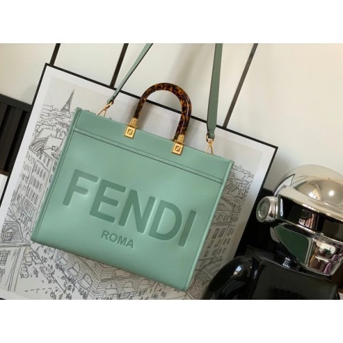Fendi Sunshine közepes bőr bevásárlótáska 8BH386A Világoszöld