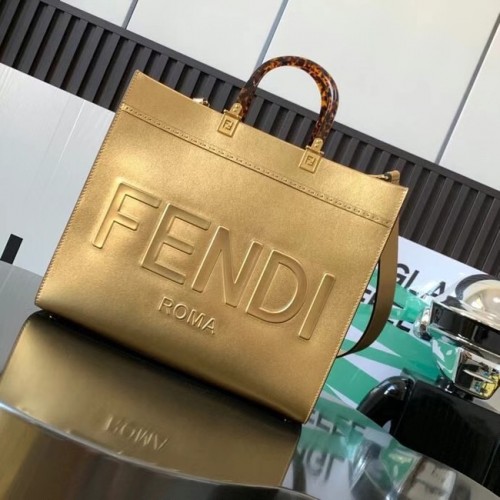 Fendi Sunshine közepes bőr bevásárlótáska 8BH386A arany