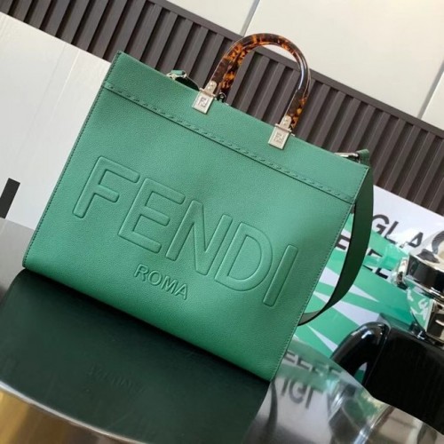 Fendi Sunshine közepes bőr bevásárlótáska 8BH386A zöld