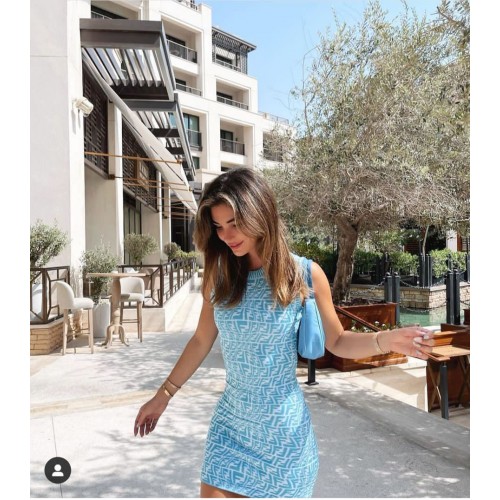 Fendi csúcsminőségű divatos ruha FF11532 kék