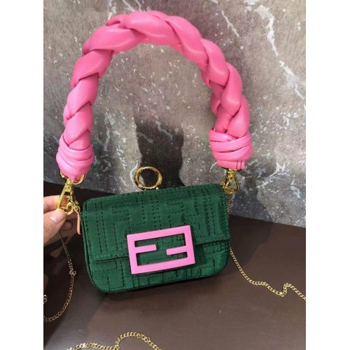 Fendi mini BAGUETTE pamuttáska F6550 zöld