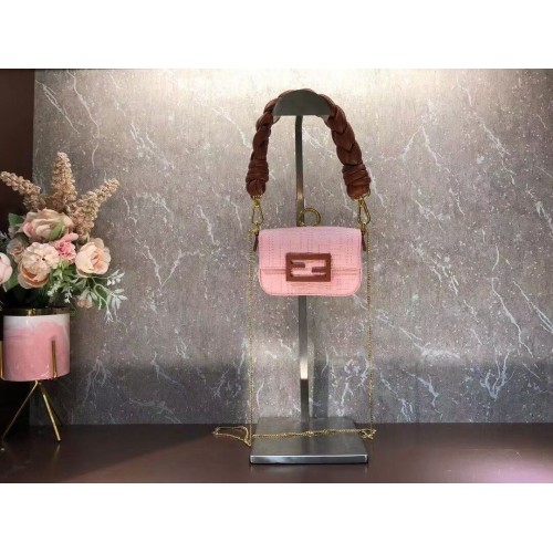 Fendi mini BAGUETTE pamuttáska F6550 rózsaszín