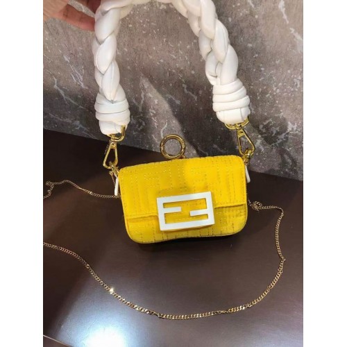 Fendi mini BAGUETTE pamuttáska F6550 sárga