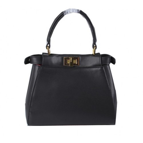 Fendi mini Peekaboo táska borjúbőrből FD8838 fekete