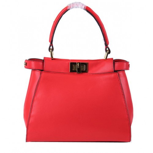Fendi mini Peekaboo táska borjúbőrből FD8838 piros