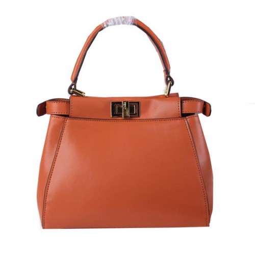 Fendi mini Peekaboo táska borjúbőrből FD8838 búzaszín