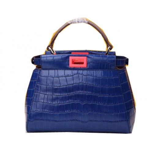 Fendi Mini Peekaboo Croco bőrtáska F520885 Kék