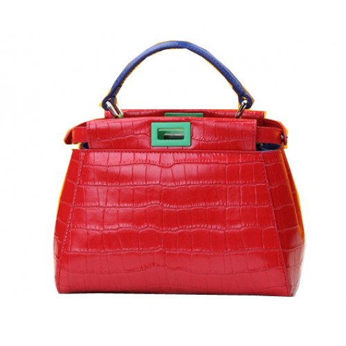 Fendi Mini Peekaboo Krokodilbőr Táska F520885 Piros