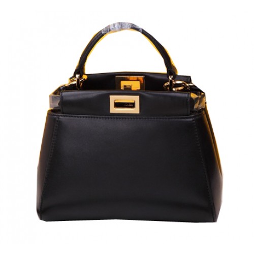 Fendi mini Peekaboo táska báránybőrből F520885 fekete