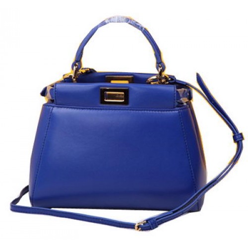 Fendi mini Peekaboo táska báránybőrből FD520885 kék