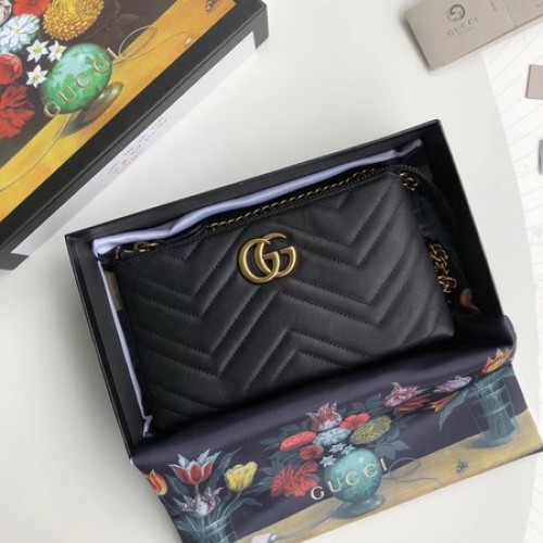 Gucci GG Marmont mini láncos táska 443447 fekete
