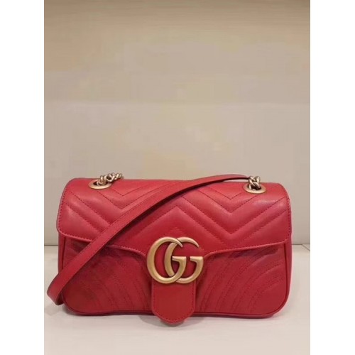 Gucci GG Marmont matelasse Mini Táska 446744 Piros