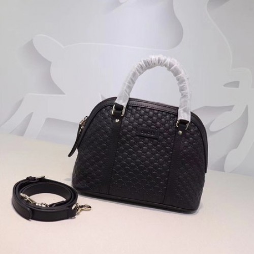 Gucci Signature Bőr Felső Fogantyús Táska 449654 Fekete