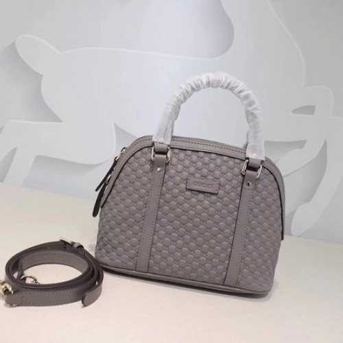 Gucci Signature Bőr Felső Fogantyús Táska 449654 Szürke