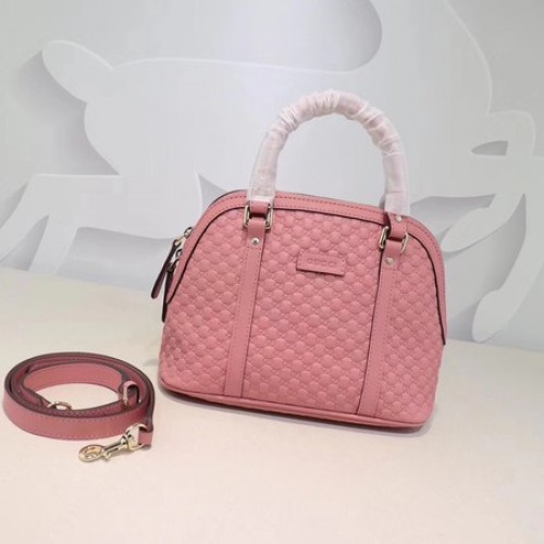 Gucci Signature Bőr Felső Fogantyús Táska 449654 Rózsaszín