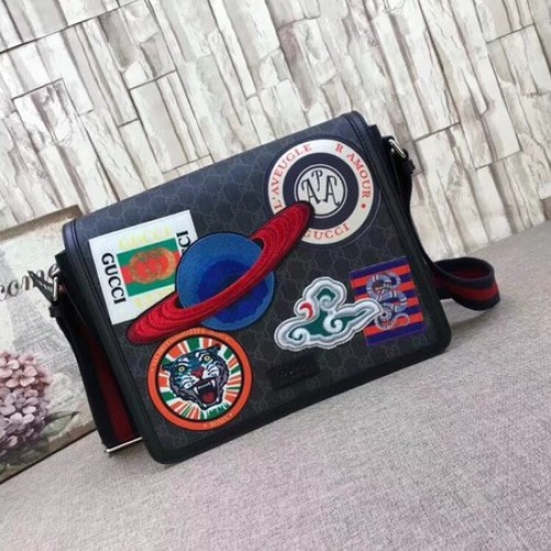 Gucci Night Courrier GG Supreme Flap Messenger Táska 474138 Fekete