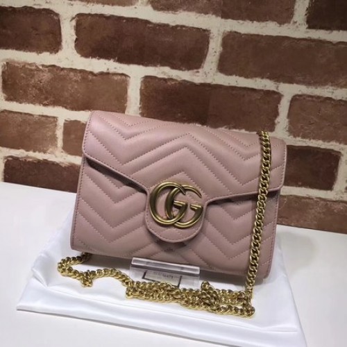 Gucci GG Marmont Matelasse mini táska 474575 Rózsaszín