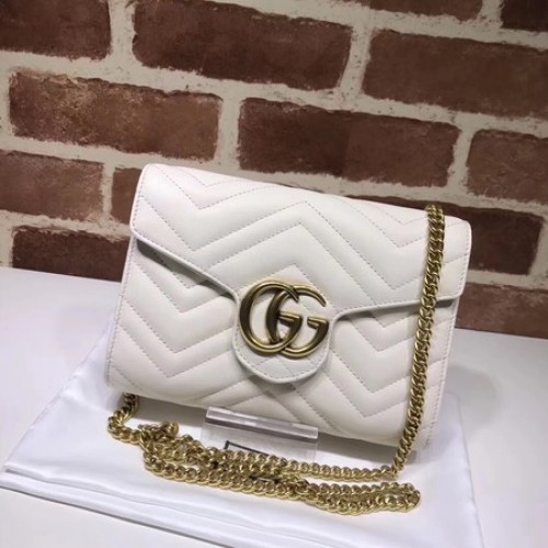Gucci GG Marmont Matelasse mini táska 474575 Fehér