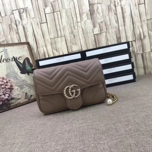 Gucci GG Marmont matelasse Mini Táska 476809 Rózsaszín