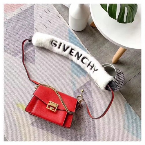 GIVENCHY GV3 bőr és velúr válltáska 9989 piros