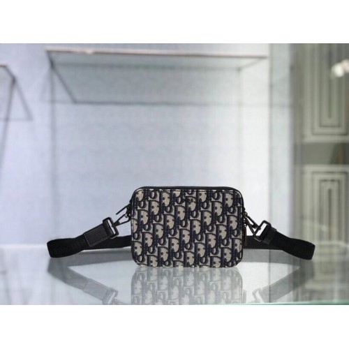 Fekete, szemcsés borjúbőr és Dior ferde jacquard C1911