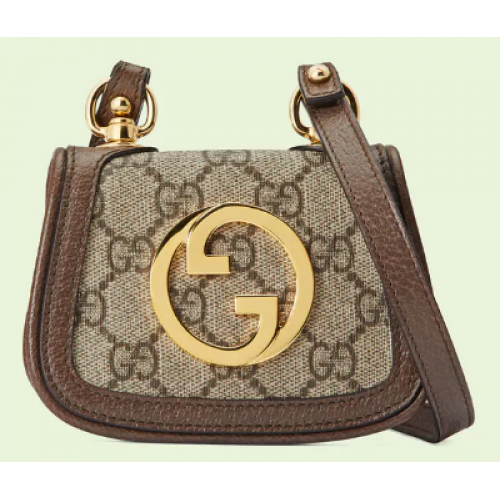 Gucci Blondie kártyatartós pénztárca GG Supreme vászon 698635 barna