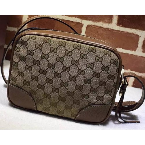 Gucci Bree Eredeti GG Vászon Mini Messenger Táska 387360 Barna