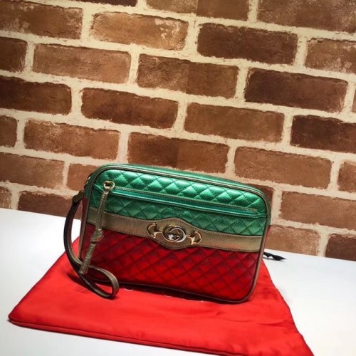Gucci borjúbőr clutch táska 447632 piros&arany&zöld