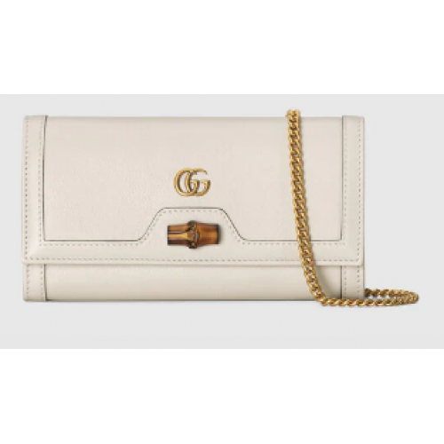 Gucci Diana láncos pénztárca bambusszal 658243 fehér