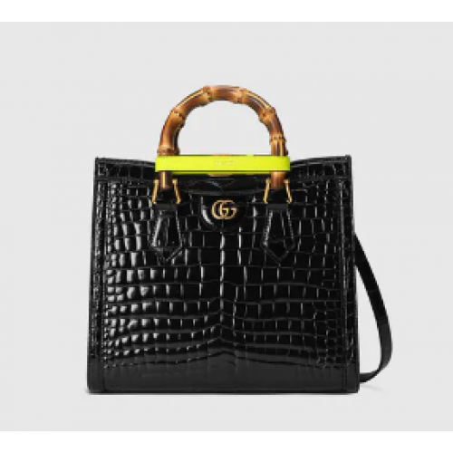 Gucci Diana kis krokodilbőr táska 660195 Fekete