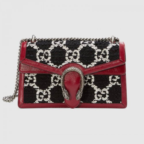 Gucci Dionysus GG Eredeti tweed válltáska 400249 fekete
